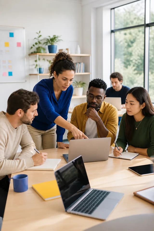 Educator leading an engaging modern classroom session